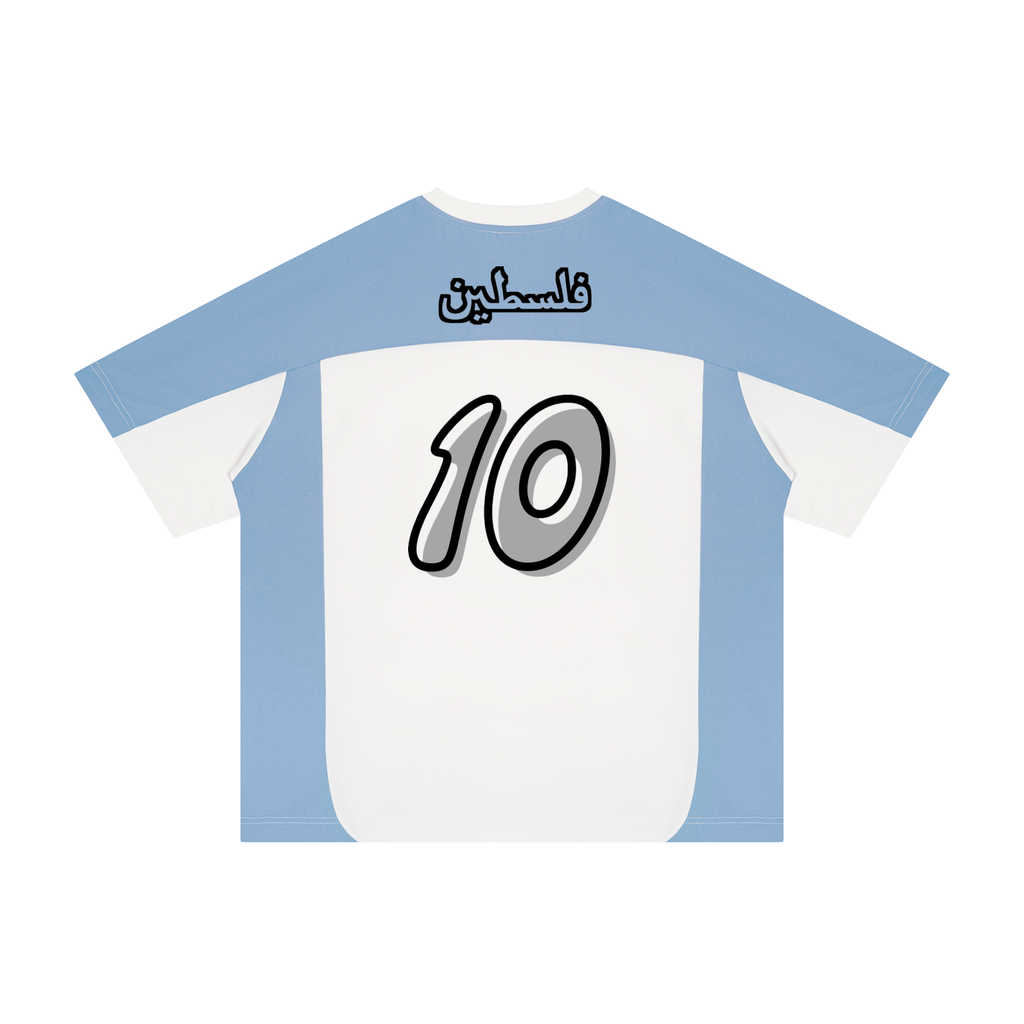 Retro “Palestine” Jersey - Unisex Color Block Loose T-Shirt
