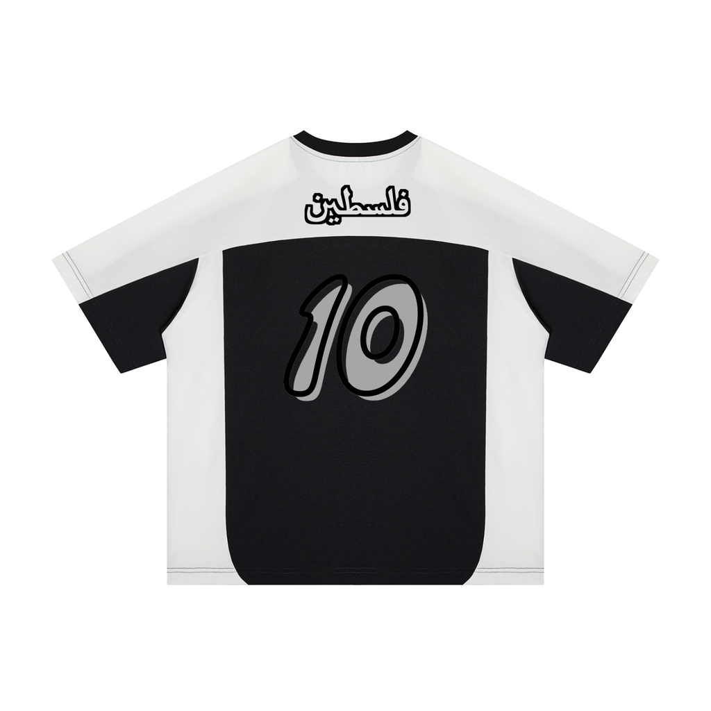 Retro “Palestine” Jersey - Unisex Color Block Loose T-Shirt