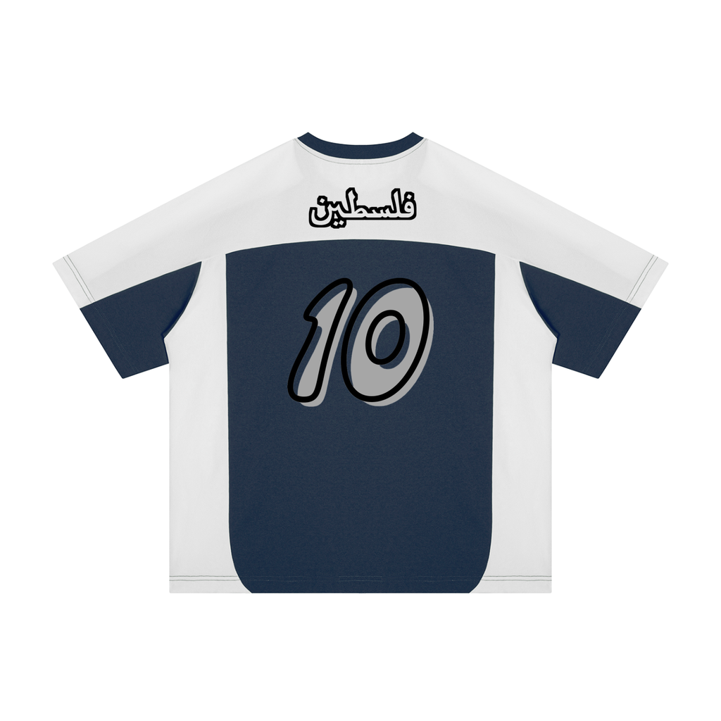 Retro “Palestine” Jersey - Unisex Color Block Loose T-Shirt