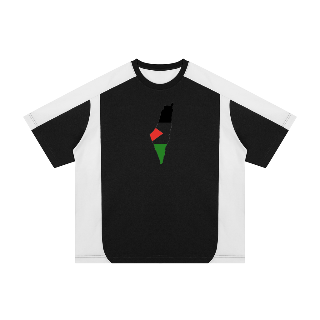 Retro “Palestine” Jersey - Unisex Color Block Loose T-Shirt