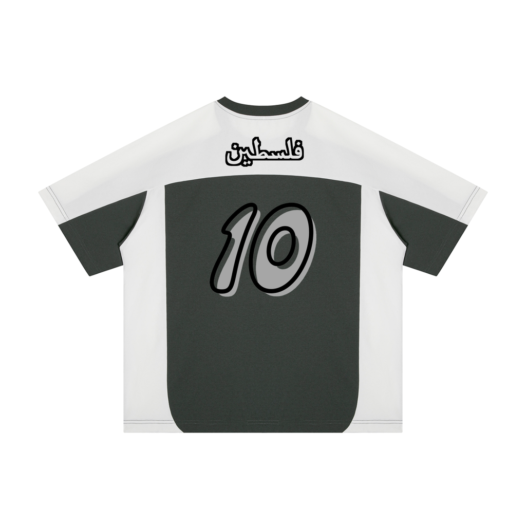 Retro “Palestine” Jersey - Unisex Color Block Loose T-Shirt